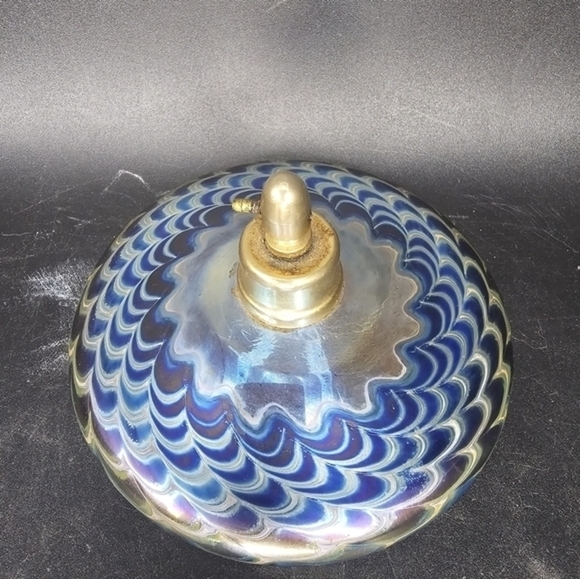 Vintage Feller pulled feather iridescent perfume bottle,‎ no atomizer - Picture 3 of 7